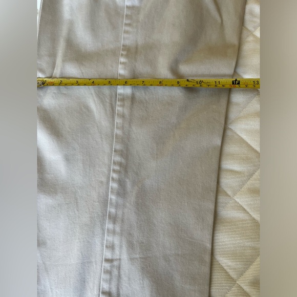 Ralph Lauren beige 100% cotton pants high waist straight legs pockets US 14 - Picture 12 of 15